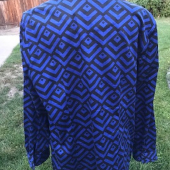 NWT Chico’s CHICOS Geo Statement Ella LS Basic Blue Grotto Top Blouse 3 XL - Picture 5 of 5